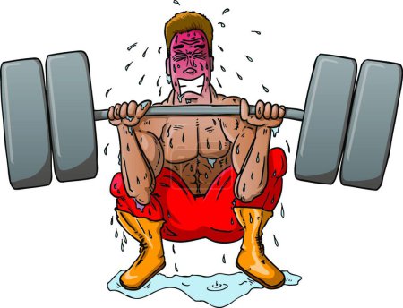 Illustration for Struggling Weight Lifter, graphic vector illustration - Royalty Free Image