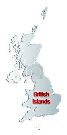 Téléchargez les illustrations : Îles Britanniques Carte, web illustration simple - en licence libre de droit