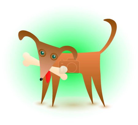 Illustration for Dog and Bone vector illustration - Royalty Free Image
