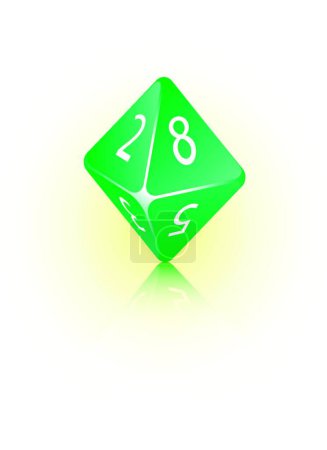 Illustration for 8-sided Die, graphic vector illustration - Royalty Free Image
