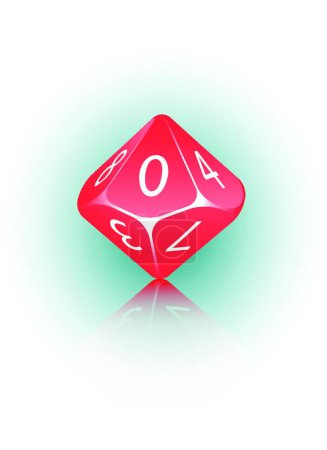 Illustration for 10-sided Die, graphic vector illustration - Royalty Free Image