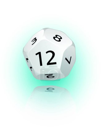 Illustration for 12-sided Die, graphic vector illustration - Royalty Free Image
