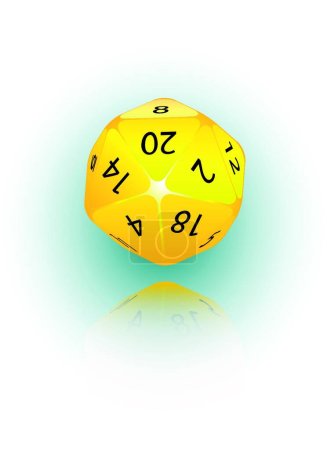 Illustration for 20-sided Die, graphic vector illustration - Royalty Free Image