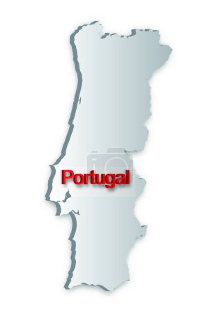Illustration for Portugal Map, web simple illustration - Royalty Free Image