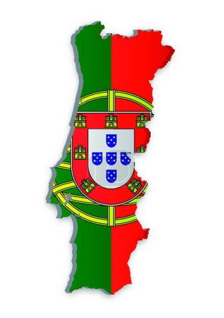 Illustration for Portugal Map, web simple illustration - Royalty Free Image