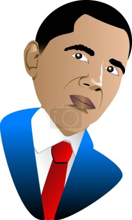 Téléchargez les illustrations : Président Barack Obama, illustration vectorielle graphique - en licence libre de droit