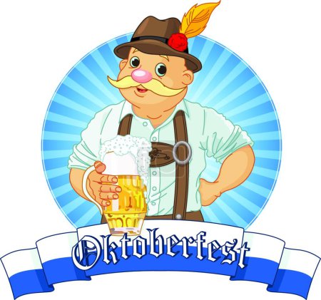 Illustration for Oktoberfest Bavarian, graphic vector illustration - Royalty Free Image