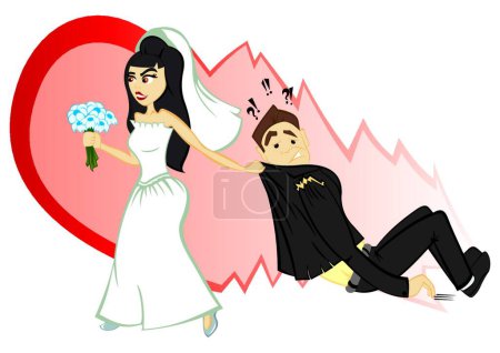 Téléchargez les illustrations : Cérémonie de mariage illustration vectorielle moderne - en licence libre de droit