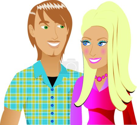Illustration for Couple in Love modern vector illustration - Royalty Free Image