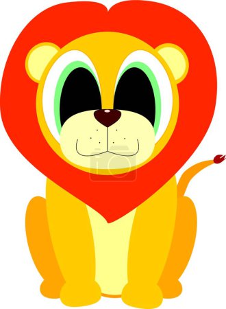 Illustration for Happy Lion, graphic vector illustration - Royalty Free Image
