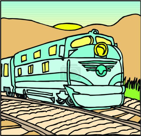 Ilustración de Tren eléctrico, ilustración vectorial gráfica - Imagen libre de derechos