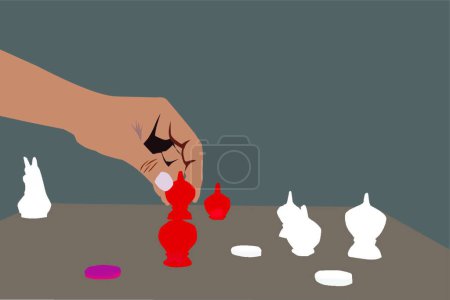 Téléchargez les illustrations : Chess Strategy, illustration vectorielle graphique - en licence libre de droit