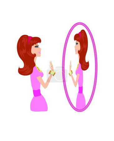Illustration for Girl and jewelry  vector illustration - Royalty Free Image