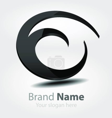 Téléchargez les illustrations : "Illustration vectorielle du logo noir de marque - en licence libre de droit