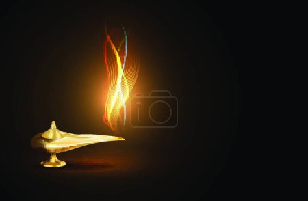 Illustration for Aladdin lamp, graphic vector illustration - Royalty Free Image