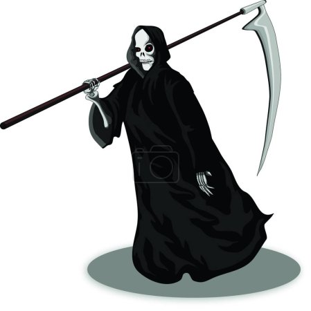 Illustration for Death Whith Scythe, graphic vector illustration - Royalty Free Image