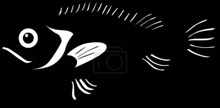 Illustration for Silhouette of rockfish, graphic vector illustration - Royalty Free Image