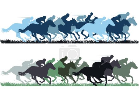 Ilustración de Carreras de caballos, ilustración vectorial gráfica - Imagen libre de derechos