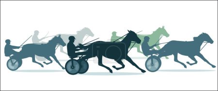 Téléchargez les illustrations : Trotter Horse Racing, illustration vectorielle graphique - en licence libre de droit