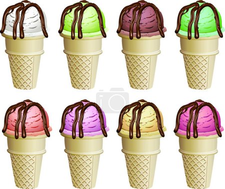 Ilustración de Conos de helado, ilustración vectorial gráfica - Imagen libre de derechos