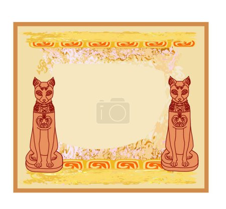 Ilustración de Gatos egipcios estilizados, ilustración vectorial gráfica - Imagen libre de derechos