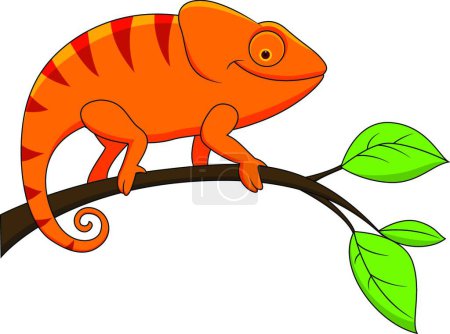 Ilustración de "Divertido camaleón de dibujos animados "vector colorido ilustración - Imagen libre de derechos