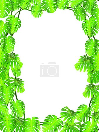 Téléchargez les illustrations : "Fond de feuille tropicale "illustration vectorielle colorée - en licence libre de droit