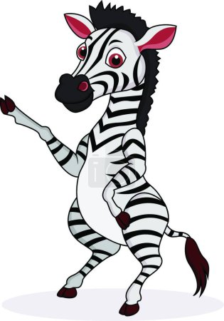 Illustration for "Zebra cartoon" colorful vector illustration - Royalty Free Image