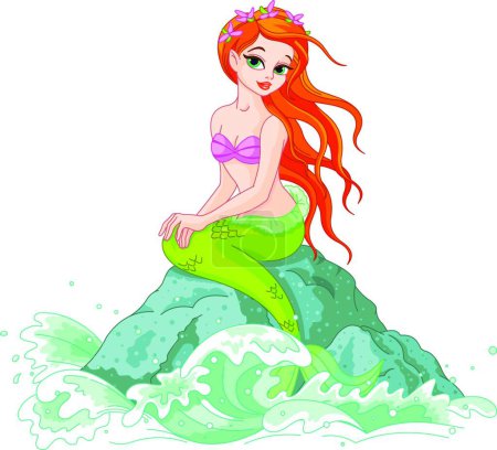 Ilustración de "Hermosa sirena "vector colorido ilustración - Imagen libre de derechos