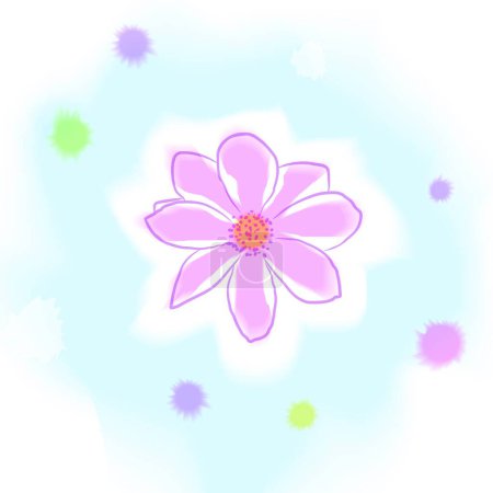 Illustration for "Watercolor dahlia flower" colorful vector illustration - Royalty Free Image