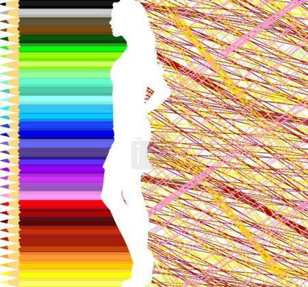 Illustration for "Multicolored Pencil" colorful vector illustration - Royalty Free Image