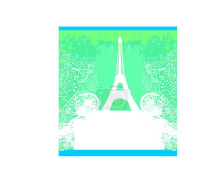 Téléchargez les illustrations : " Tour Eiffel arrière-plan artistique. Illustration vectorielle. " - en licence libre de droit