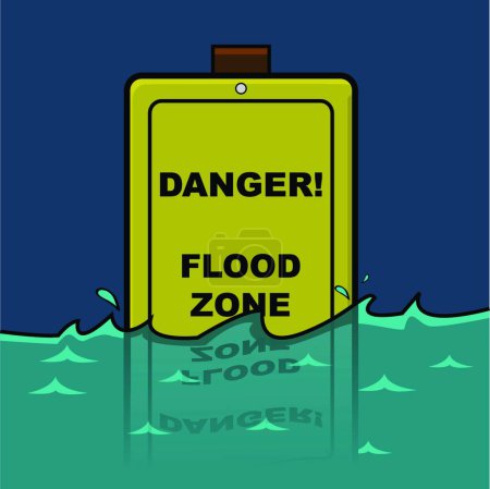 Téléchargez les illustrations : "Zone inondable "illustration vectorielle colorée - en licence libre de droit