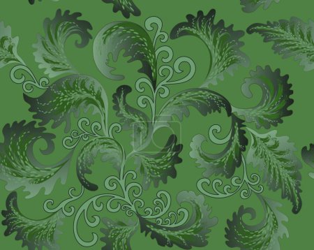Ilustración de "patrón foliado verde "vector colorido ilustración - Imagen libre de derechos