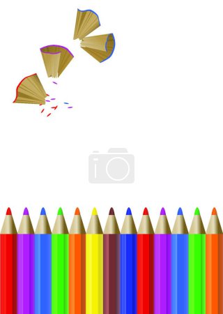 Téléchargez les illustrations : Illustration vectorielle des crayons de couleur - en licence libre de droit