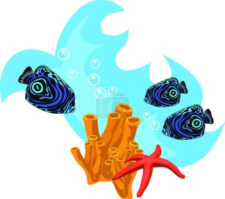 Illustration for Tropical Waters, colorful vector illustration - Royalty Free Image