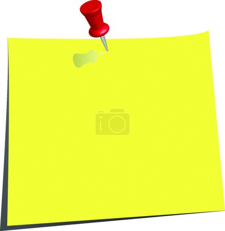 Ilustración de Papel de nota fijado, amarillo canario - Imagen libre de derechos