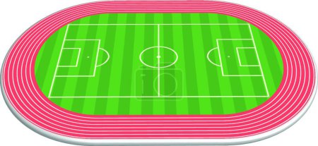 Illustration for Dimensional football field pitch - Royalty Free Image