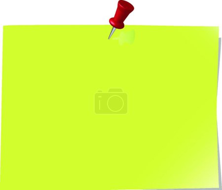 Illustration for Pinned note paper, green, graphic vector illustration - Royalty Free Image