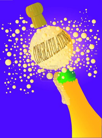 Téléchargez les illustrations : Félicitations Champagne, illustration vectorielle graphique - en licence libre de droit