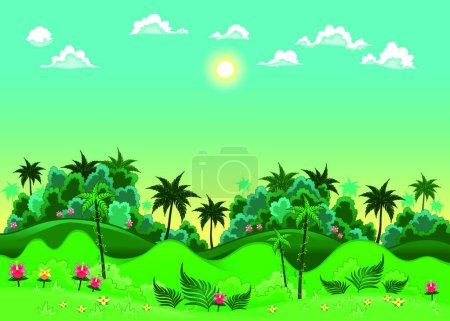 Illustration for Green forest, graphic vector illustration - Royalty Free Image