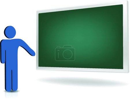 Illustration for Man pointing to an empty board graphic vector illustration - Royalty Free Image
