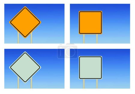 Téléchargez les illustrations : Illustration vectorielle graphique Blank Road Sign - en licence libre de droit