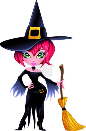 Illustration for Funny witch. graphic vector illustration - Royalty Free Image