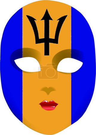 Ilustración de Máscara bandera Barbados vector gráfico ilustración - Imagen libre de derechos