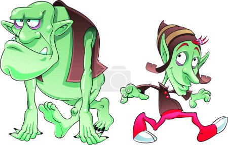Illustration for Ogre and Elf. graphic vector illustration - Royalty Free Image