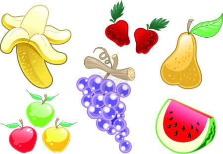 Téléchargez les illustrations : Illustration vectorielle graphique de fruits - en licence libre de droit