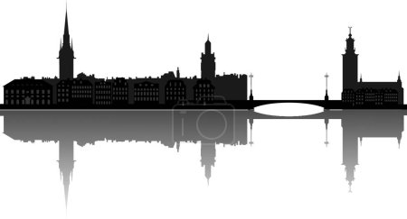 Ilustración de Estocolmo sueco skyline vector ilustración - Imagen libre de derechos