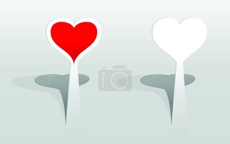 Illustration for Sticker with hearts vector illustration - Royalty Free Image