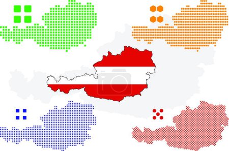 Illustration for Austria maps vector set - Royalty Free Image